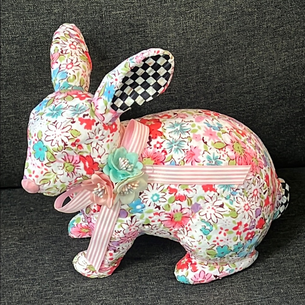 Mackenzie Childs Courtly Check floral Bunny